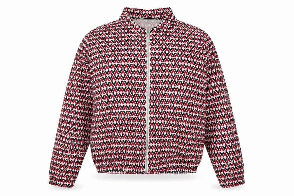Innocence Womens Red Geometric  Full Zip Sweatshirt Size 14