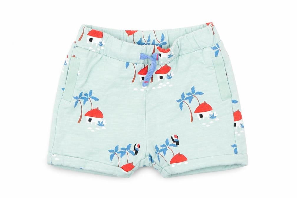 Marks & Spencer Boys Blue Geometric  Cropped Trousers Size 3-6 Months  - Mushroom House