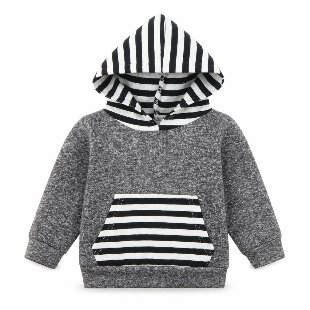 Preworn Boys Grey Striped  Basic Casual Size 3-6 Months