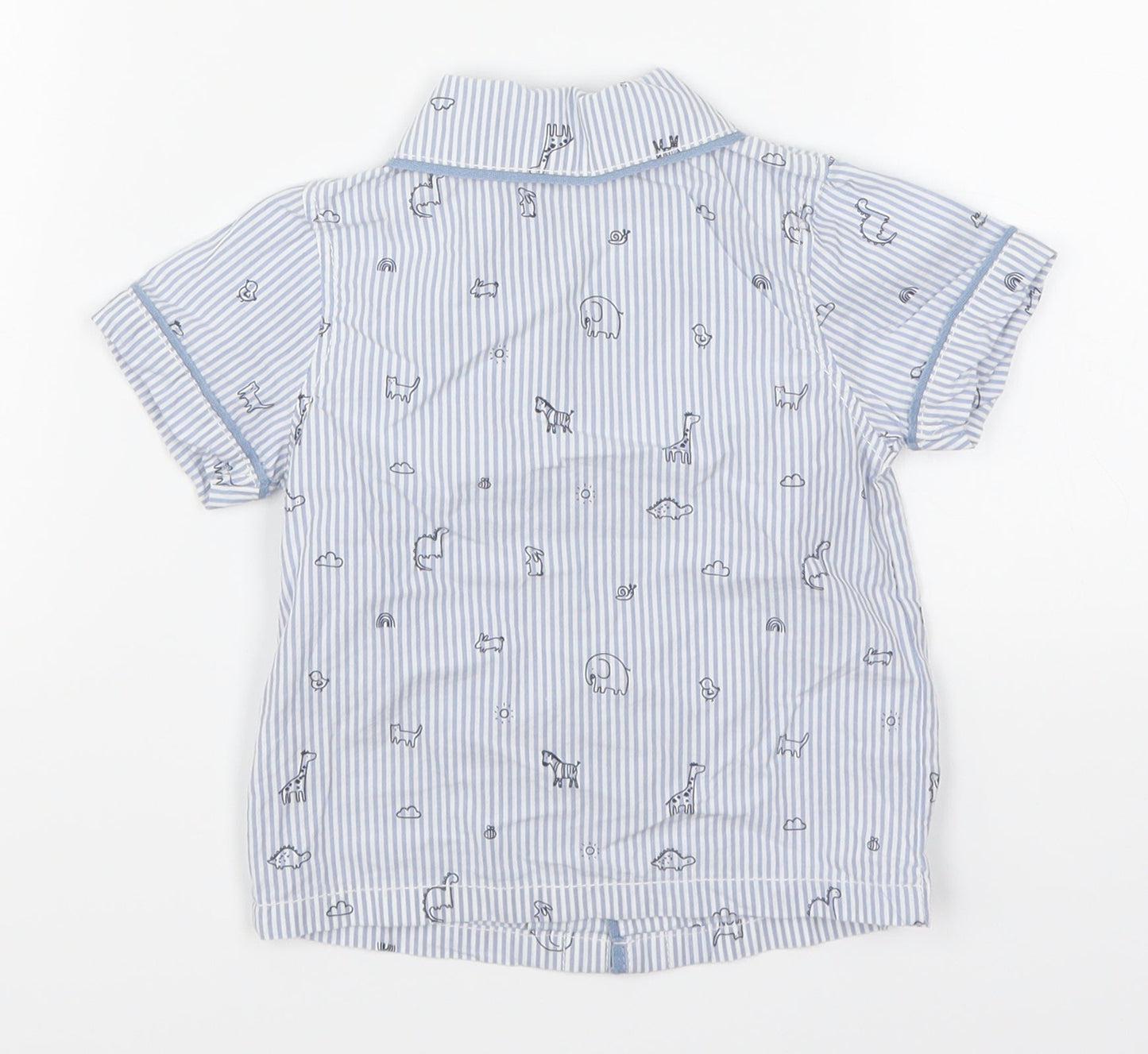 George Boys Black Striped  Basic Button-Up Size 6-9 Months  - Animals