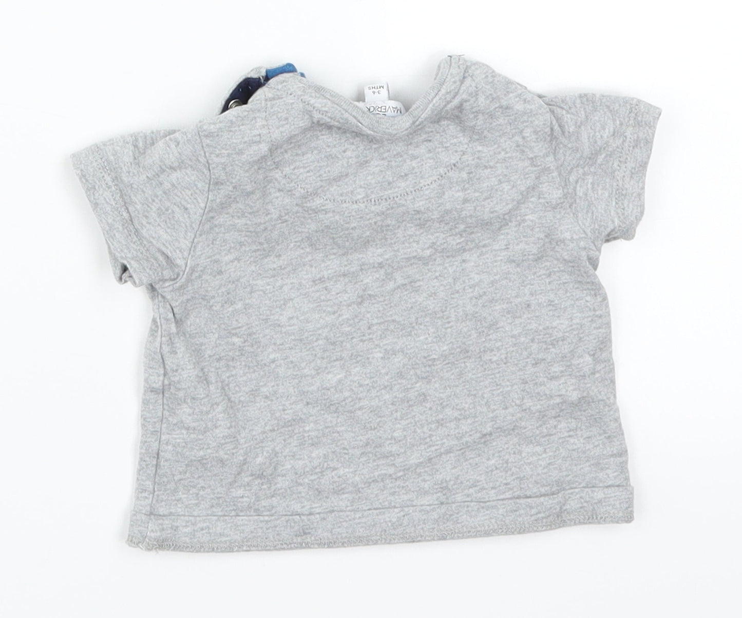 Lola Maverick Boys Grey   Basic T-Shirt Size 3-6 Months