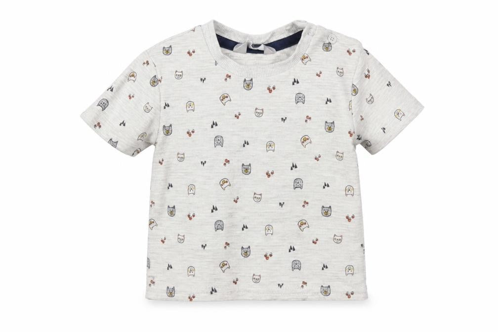 Primark Baby Grey   Basic T-Shirt Size 6-9 Months  - Cat Print