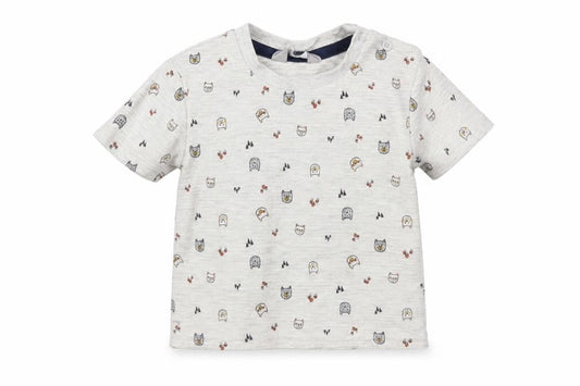 Primark Baby Grey   Basic T-Shirt Size 6-9 Months  - Cat Print