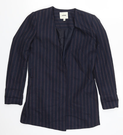 Preloved Koton Womens Blue Striped  Jacket  Size 6 - Front