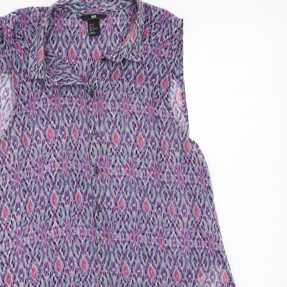 H&M Womens Purple   Basic Blouse Size 8