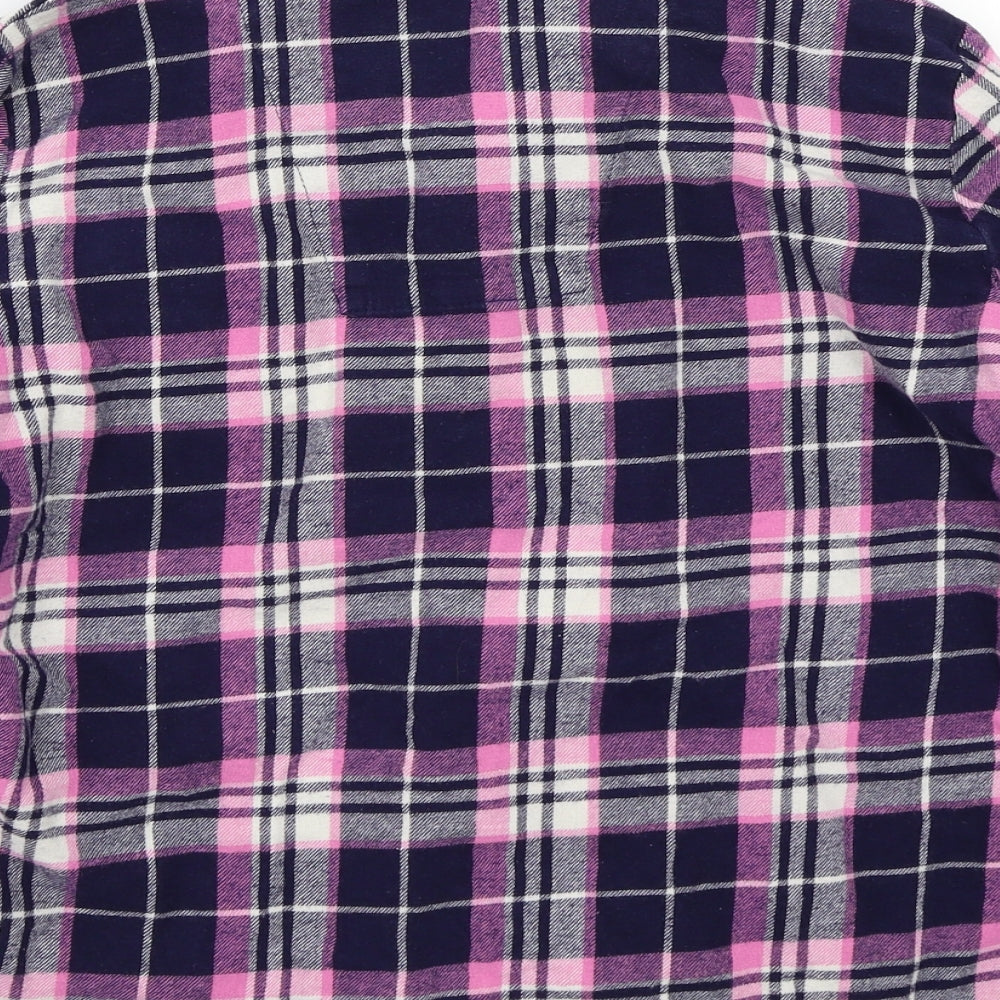 Love to lounge Womens Blue Check  Basic Button-Up Size M