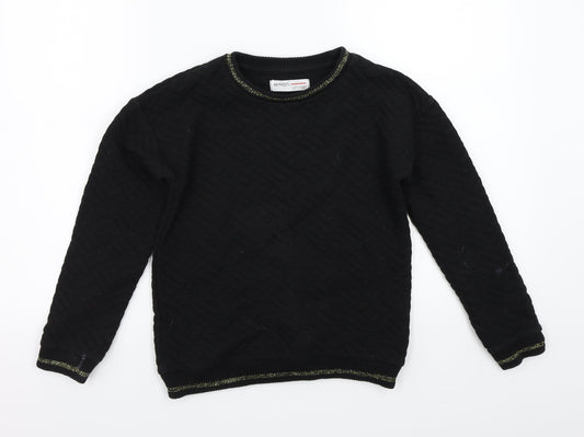 Minoti Girls Black   Pullover Jumper Size 9-10 Years