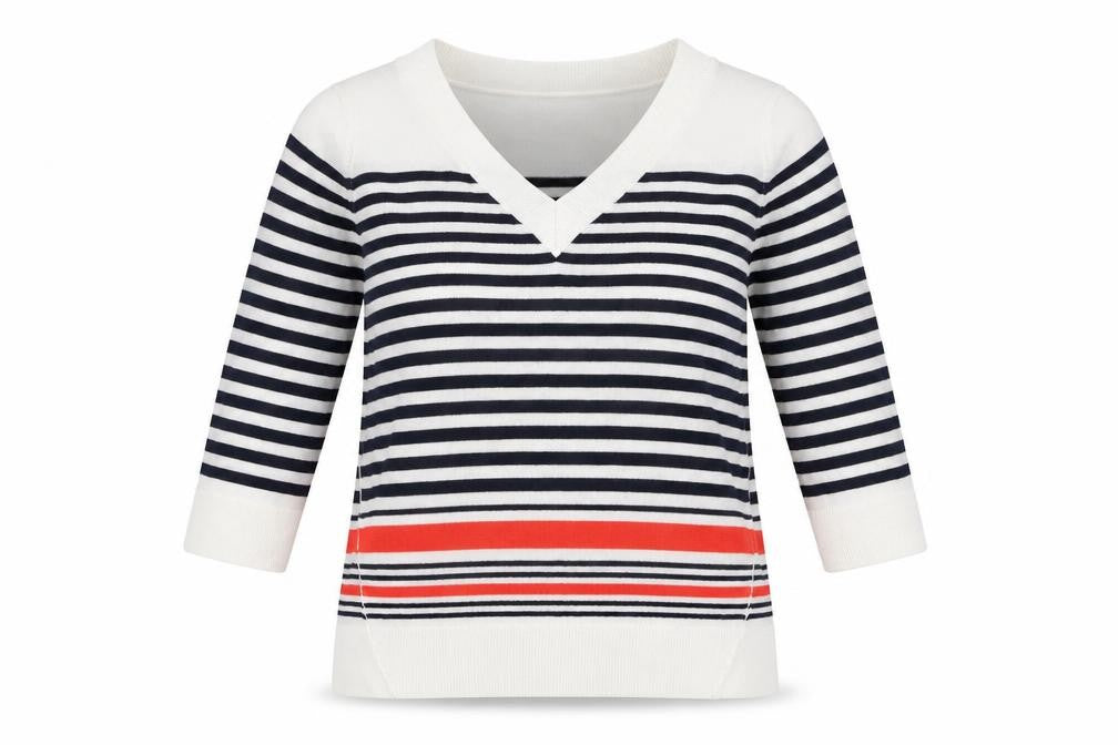 F&F Womens White Striped  Pullover Jumper Size 10