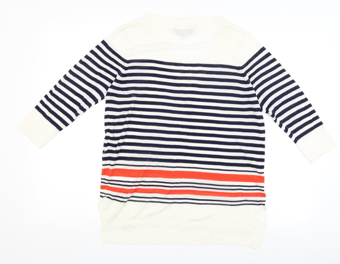 F&F Womens White Striped  Pullover Jumper Size 10