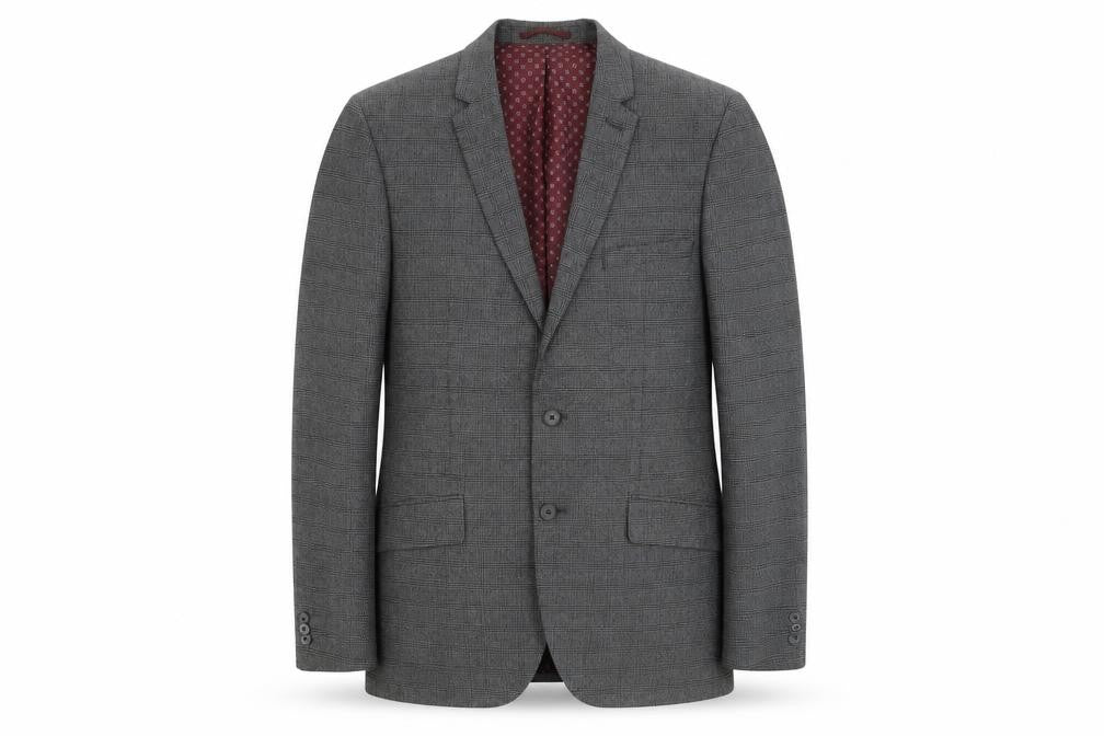T&W Mens Grey Check  Jacket Suit Jacket Size 42
