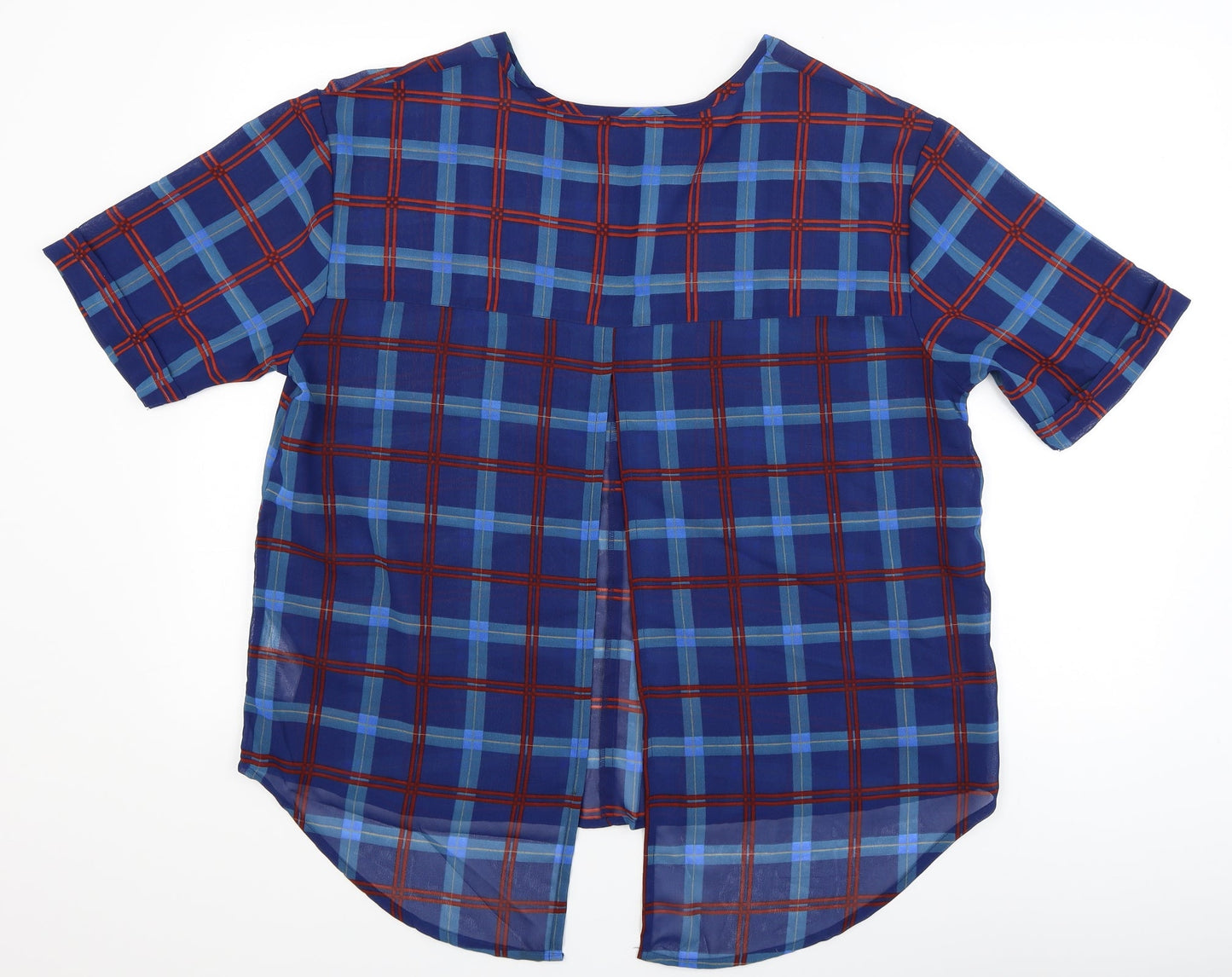 Heart and Soul Womens Blue Check  Basic Blouse Size 16