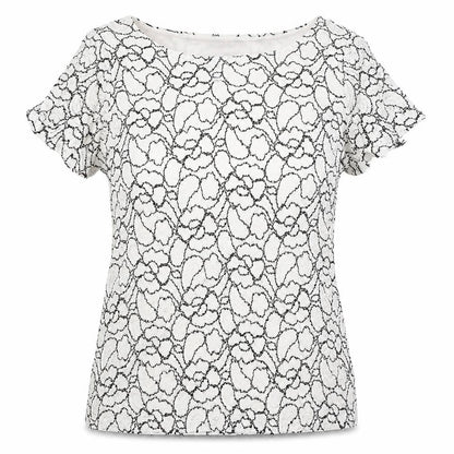 Profile Womens White Floral  Basic T-Shirt Size 10