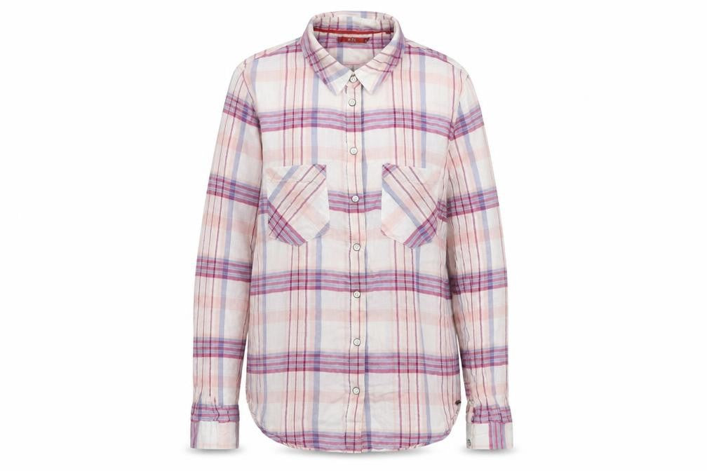 edc by Esprit Womens White Check  Basic Button-Up Size S