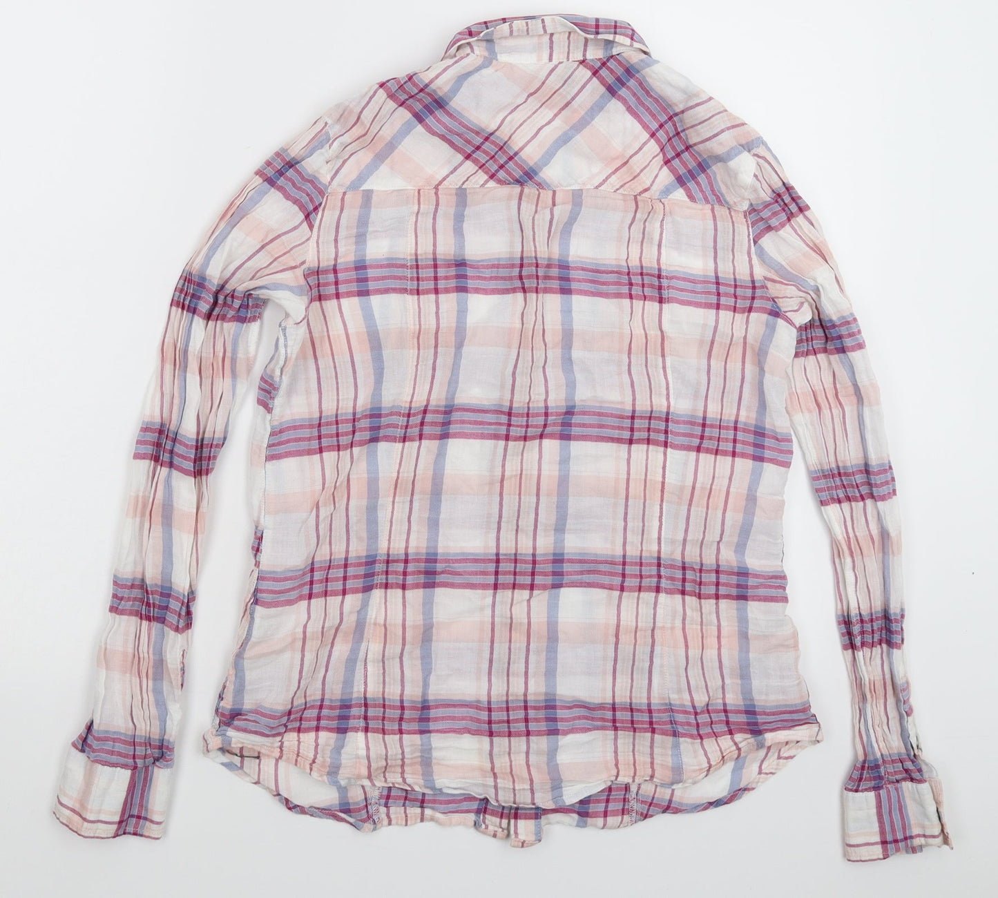 edc by Esprit Womens White Check  Basic Button-Up Size S