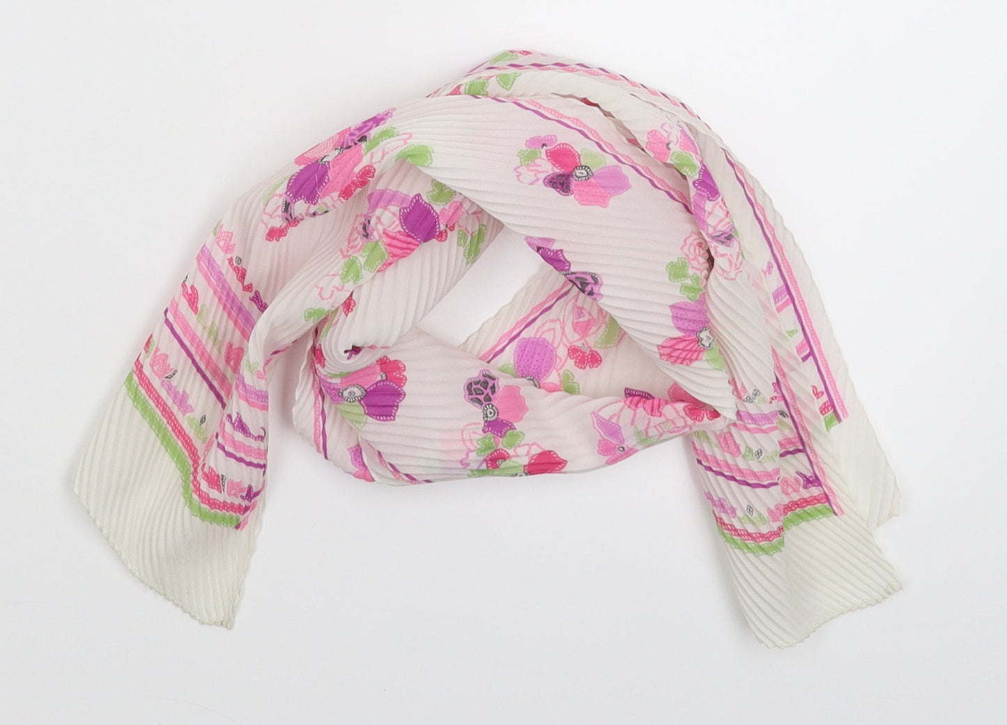 Preworn Girls White Floral  Scarf Scarves & Wraps One Size