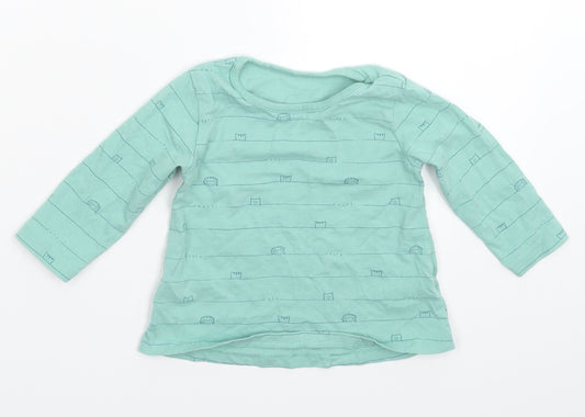 George Baby Green Striped  Basic T-Shirt Size 6-9 Months