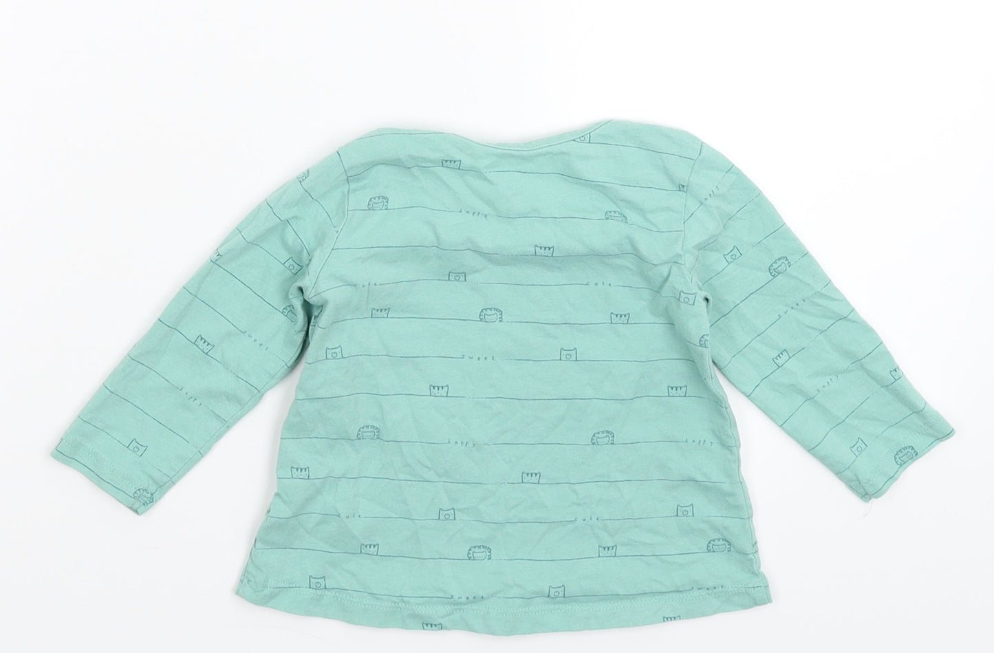 George Baby Green Striped  Basic T-Shirt Size 6-9 Months