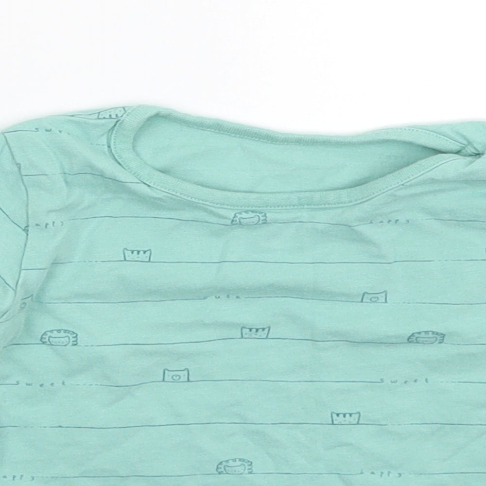 George Baby Green Striped  Basic T-Shirt Size 6-9 Months