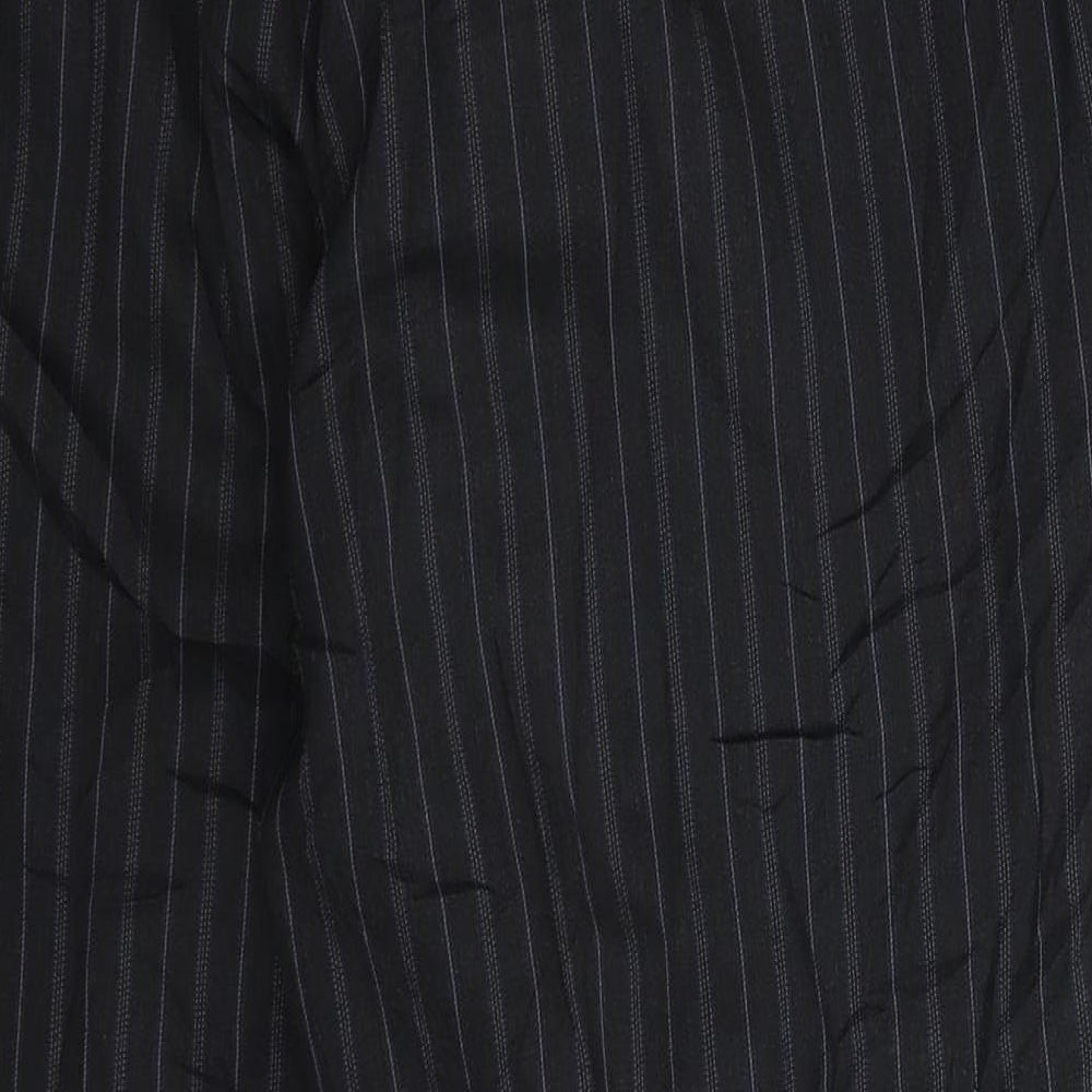 Karl Jackson Mens Black Striped  Dress Pants Trousers Size 34 L27 in