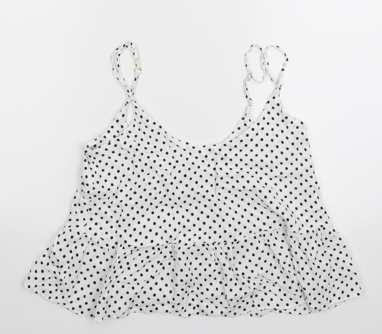 Topshop Womens White Polka Dot  Basic Tank Size 6