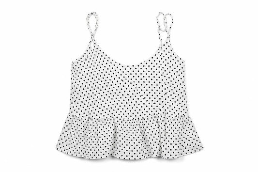 Topshop Womens White Polka Dot  Basic Tank Size 6