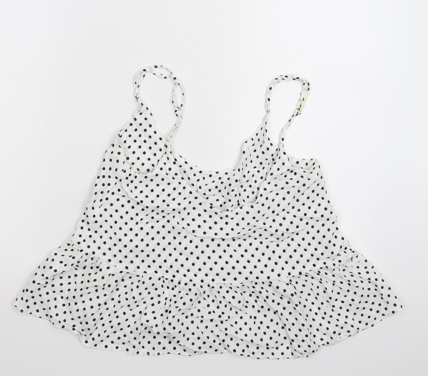 Topshop Womens White Polka Dot  Basic Tank Size 6