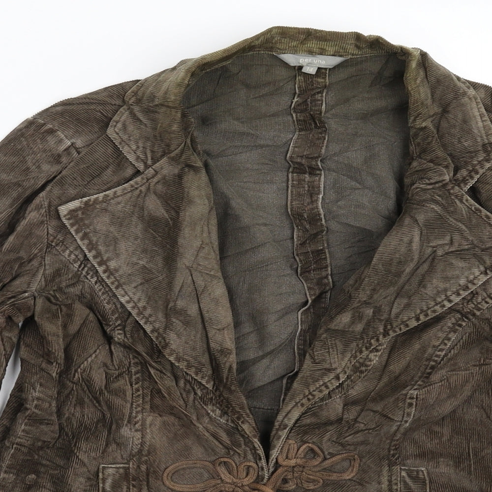 Per Una Womens Grey  Corduroy Jacket Blazer Size 14