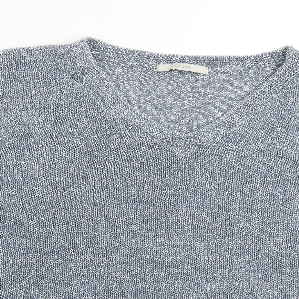 George Womens Blue  Knit Pullover Jumper Size 16