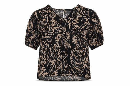 F&F Womens Black Floral  Basic Blouse Size 12