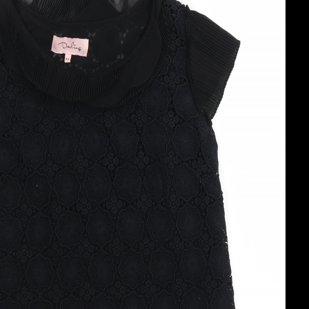 Darling Womens Black   Basic Blouse Size XS