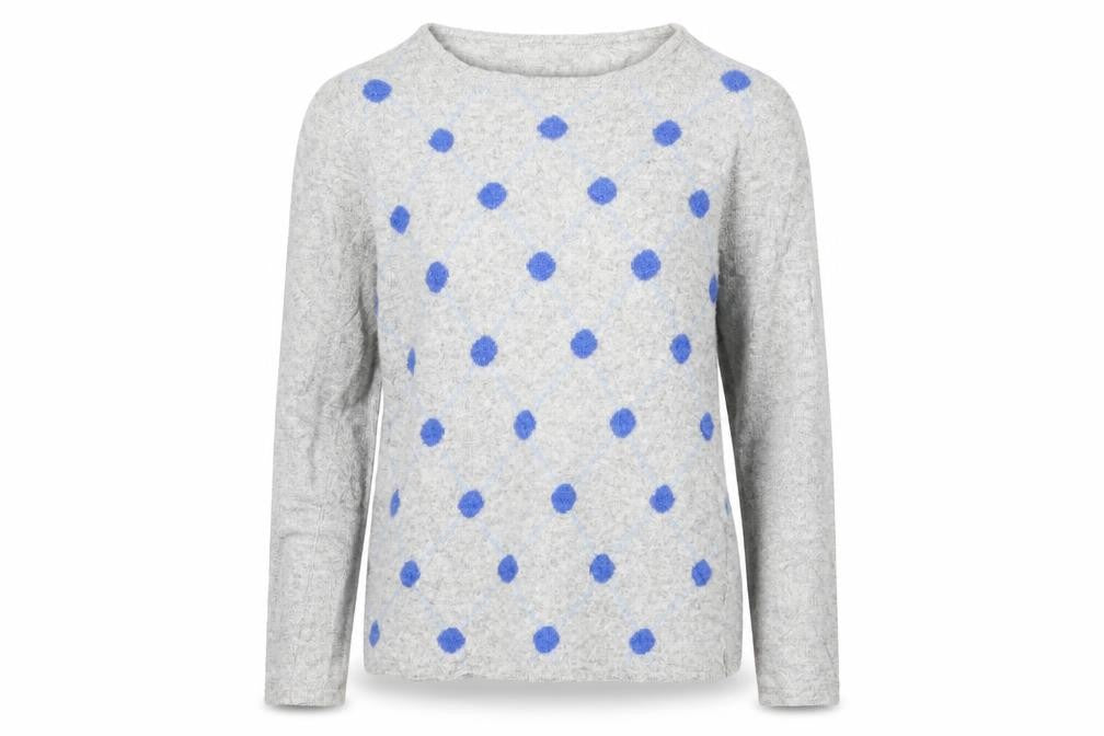 Benedetta B Womens Grey Polka Dot  Pullover Jumper Size S