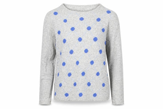 Benedetta B Womens Grey Polka Dot  Pullover Jumper Size S