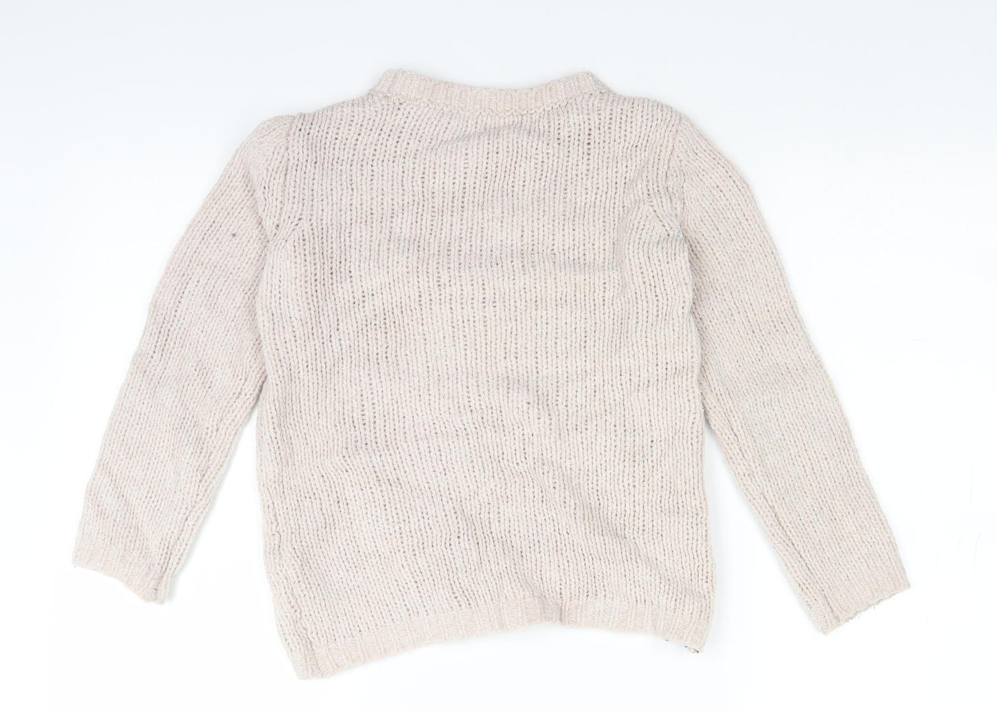 M&Co Girls Pink  Knit Pullover Jumper Size 7-8 Years  - owl