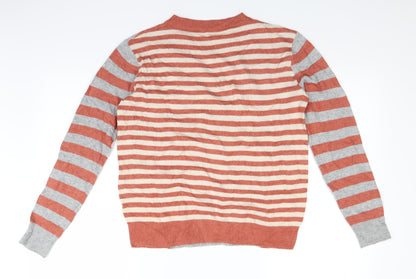Next Womens Red Striped  Full Zip Jumper Size 6