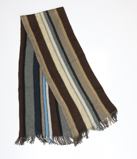Preworn Mens Brown Striped  Scarf  One Size