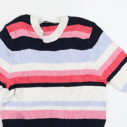 Preloved m&s Womens Multicoloured Striped  Pullover Jumper Size 10 - Detail