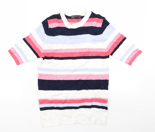 m*s Womens Multicoloured Striped  Pullover Jumper Size 12