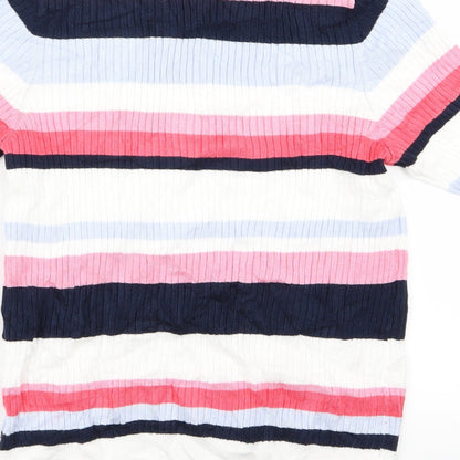 Preloved m*s Womens Multicoloured Striped  Pullover Jumper Size 12 - Label