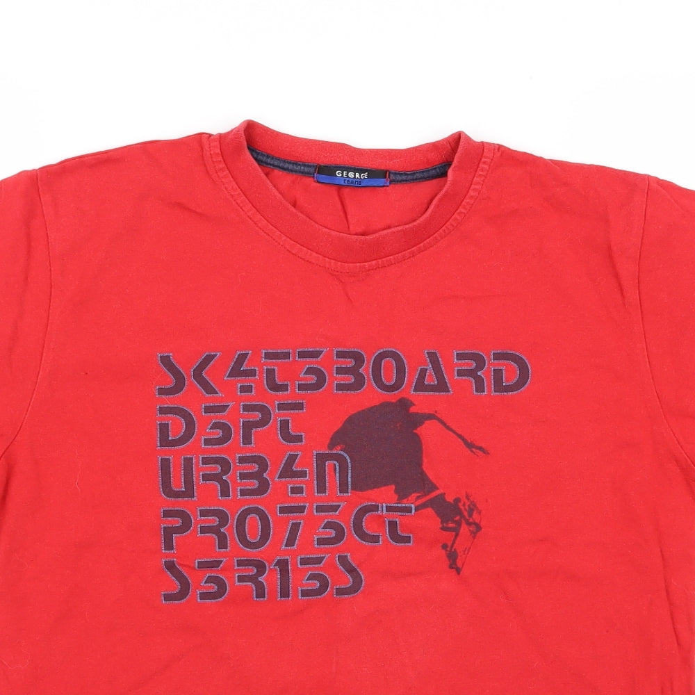 George Boys Red   Basic T-Shirt Size 12 Years