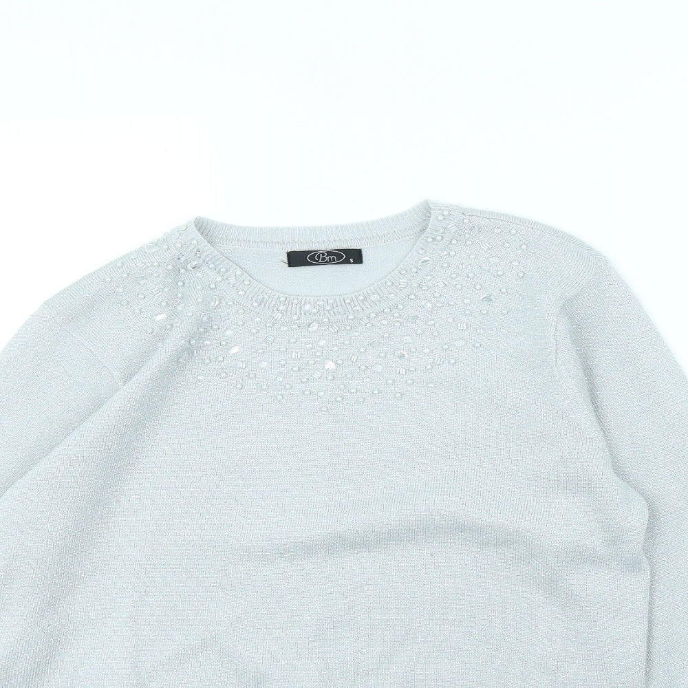 BM Womens Silver   Pullover Jumper Size S