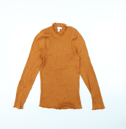 Preloved Topshop Womens Orange   Pullover Jumper Size L - Front