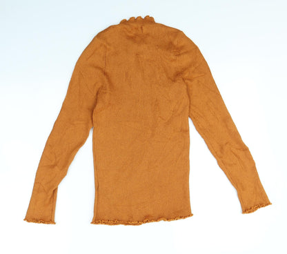 Preloved Topshop Womens Orange   Pullover Jumper Size L - Back