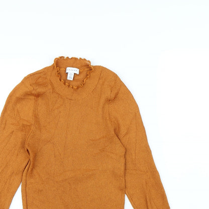 Preloved Topshop Womens Orange   Pullover Jumper Size L - Detail