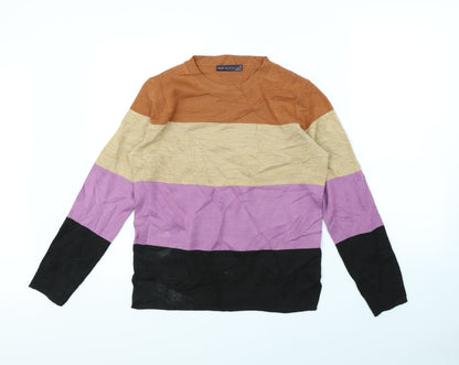 Marks & Spencer Womens Multicoloured Striped  Pullover Jumper Size 10