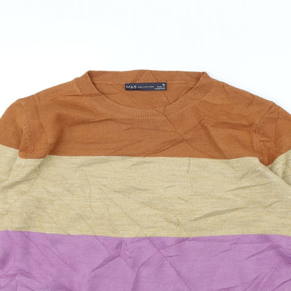Marks & Spencer Womens Multicoloured Striped  Pullover Jumper Size 10