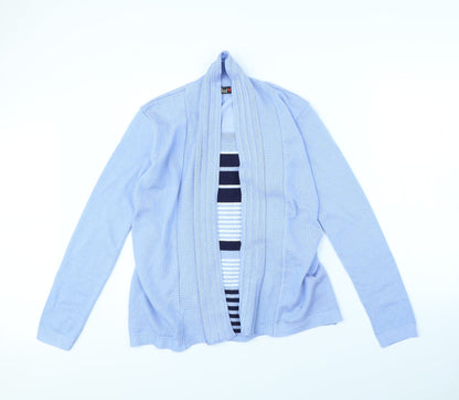 Preloved Pure Fashion Womens Blue Striped  Jacket  Size M - Front