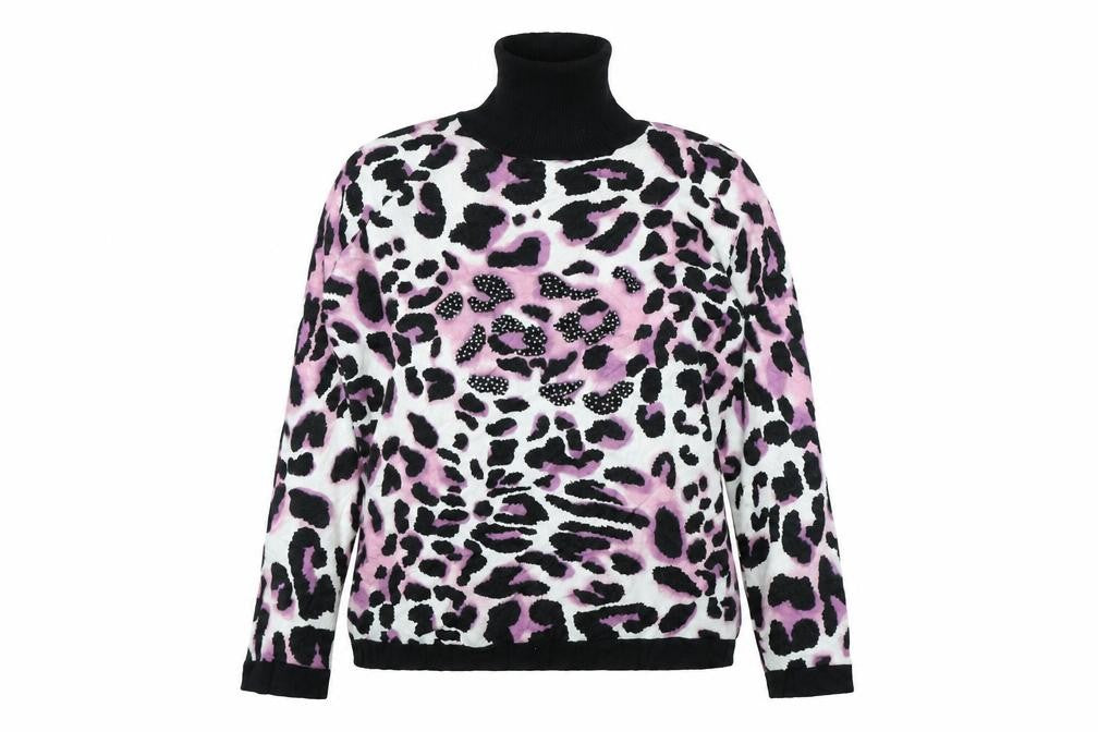Sky Womens Pink Animal Print  Pullover Jumper Size 4