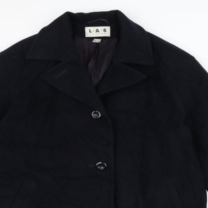 Preloved L.A.S Womens Blue   Overcoat Coat Size 14 - Detail