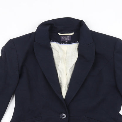 Preloved Marks and Spencer Womens Blue   Jacket  Size 10 - Detail