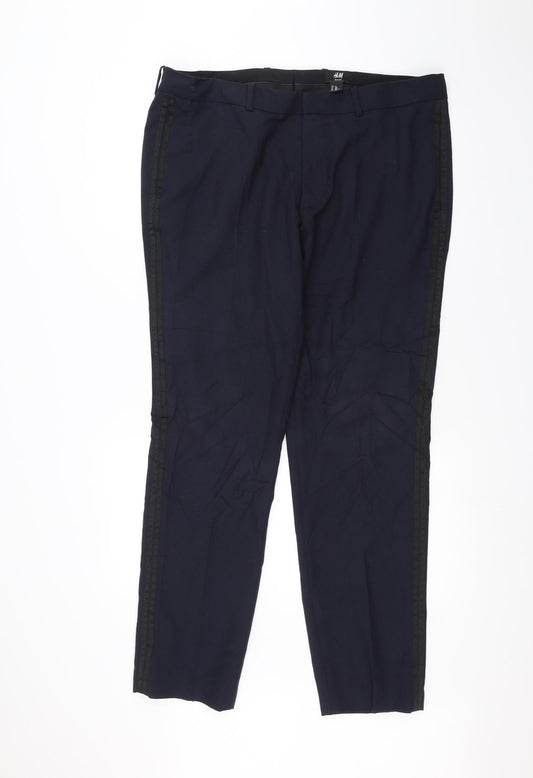 H&M Womens Blue   Trousers  Size 26 L30 in